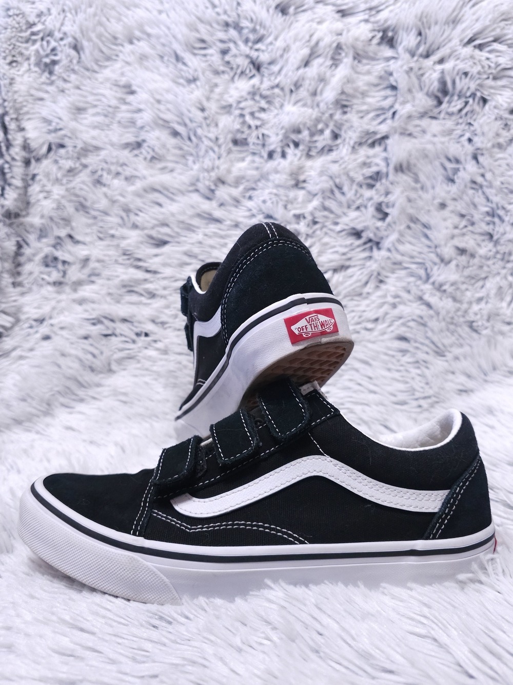 Vans Black & White Old Skool Velcro Sneakers